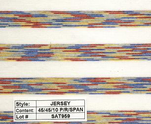 Jersey poly rayon spandex Multi Color Stripe 1/2''